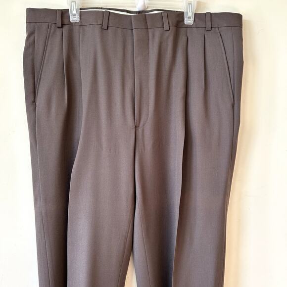 Vintage Hunt Valley 2-Piece Wool Suit Size 44 Brown Made in USA Sport Coat Pants - Picture 10 of 16